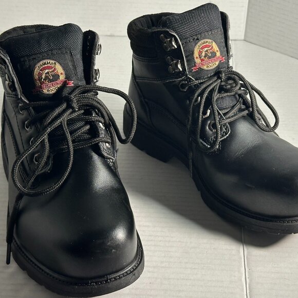 MENS 7W Black Leather Work Boots With steel safety toes main image 12